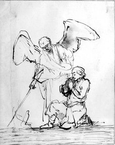 Tobias en de engel door Rembrandt van Rijn